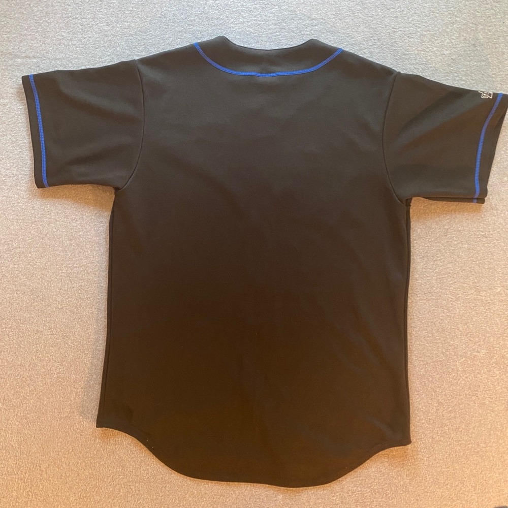 Majestic NY Mets Baseball Jersey Mens Black Button Front MLB Made in USA Vintage - Picture 2 of 7